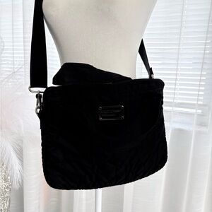 Elegant Black Quilted Shoulder Bag for computer or laptop